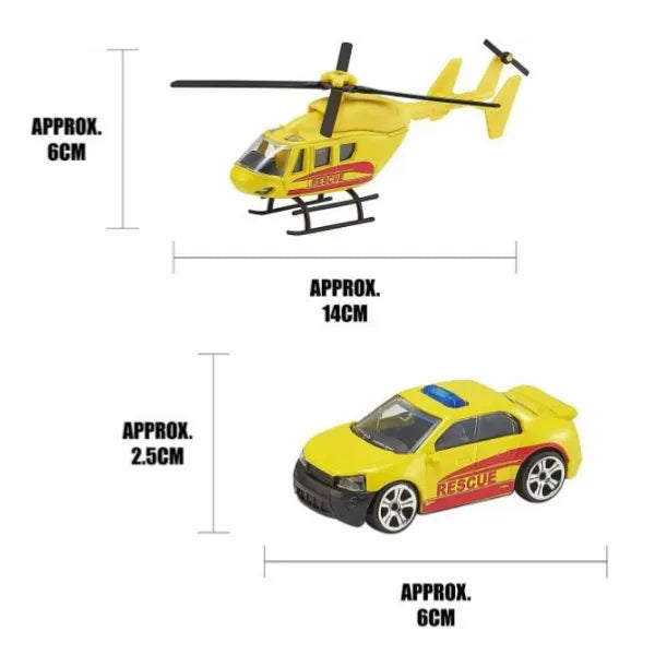 Teamsterz Emergency Response Helicopter Car Toy Police Vehicle Playset