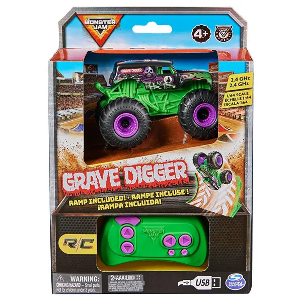 Monster Jam RC 1:64 Grave Digger – Remote Control Truck (VLLT34)