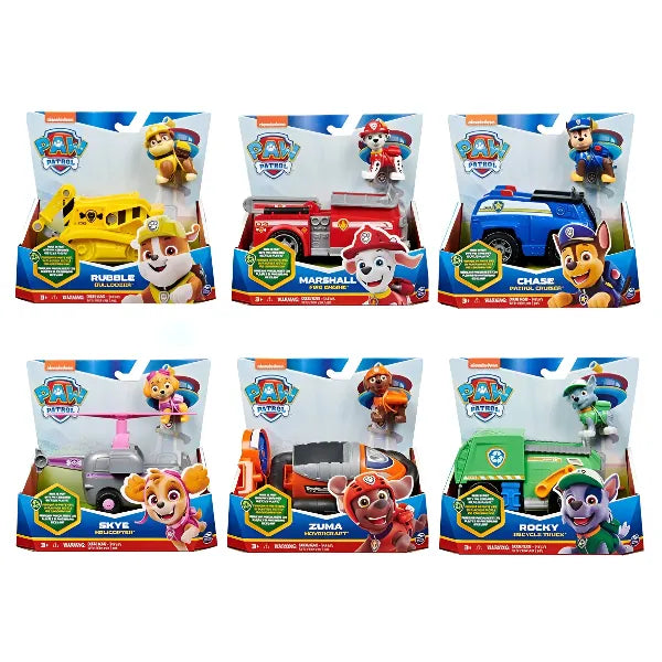 Paw Patrol Basic Vehicle with Pup – Sustainable Toy for Kids (Assorted, Includes 1)
