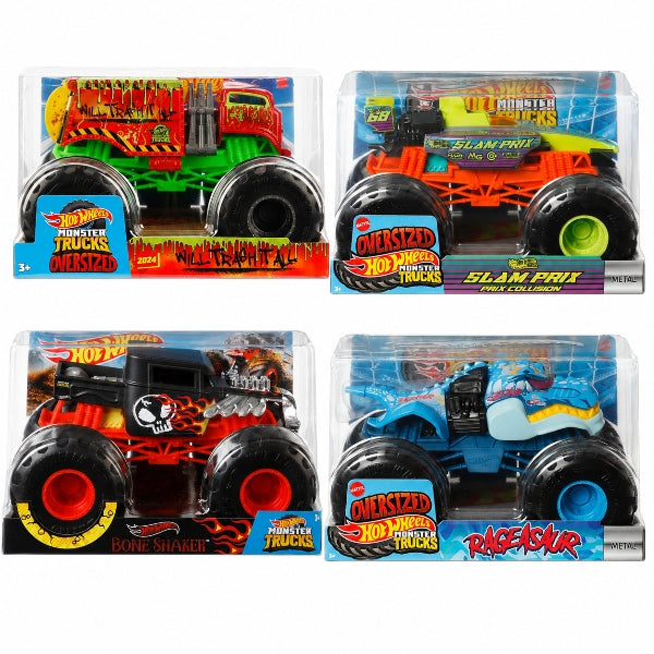 Hot Wheels Monster Trucks 1:24 Scale Oversized Toy Truck – 1 Piece Assorted