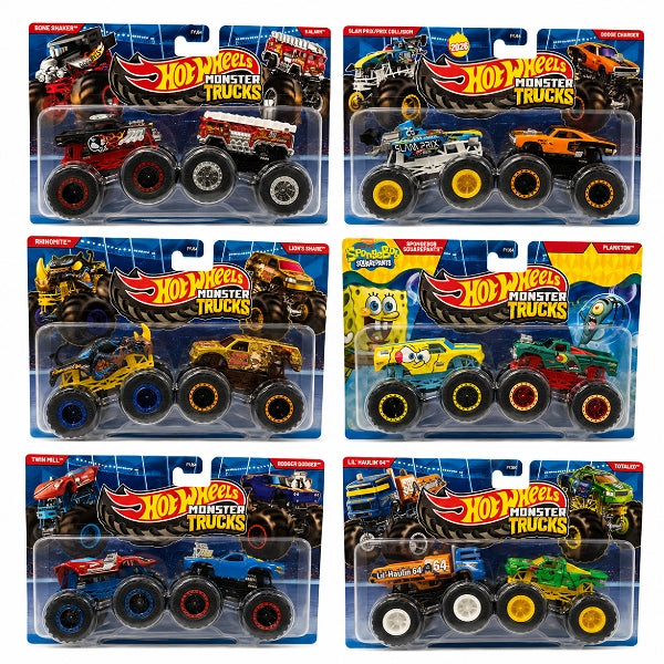 Hot Wheels Monster Trucks Demolition Doubles 2-Pack With 1:64 Scale Die-Cast Trucks