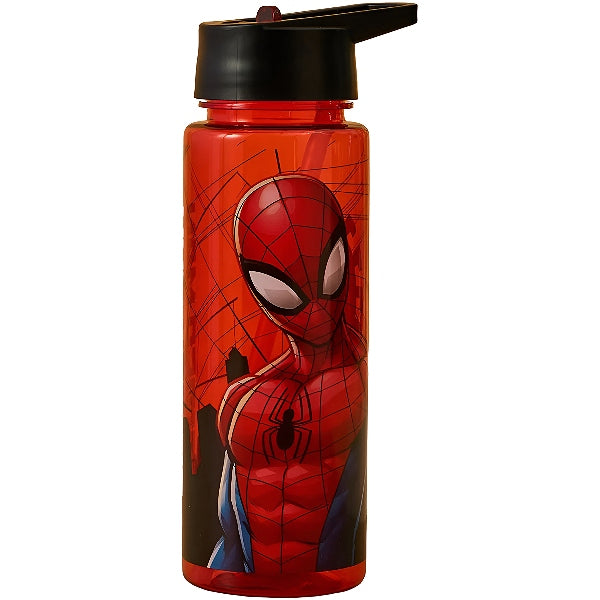 Spider-Man Tritan Water Bottle for Kids Red 650ml with Handle and Straw Lid
