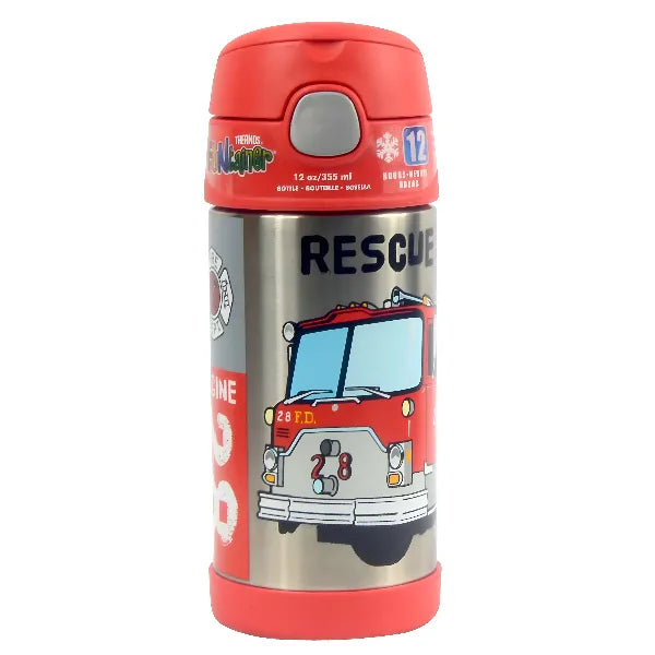 Thermos FUNtainer Stainless Steel Water Bottle for Kids – Rescue Truck, 355ml