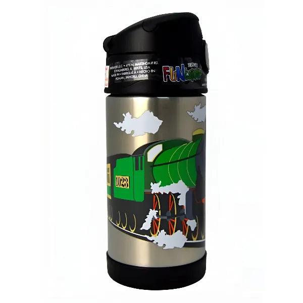 Thermos Funtainer Stainless Steel Water Bottle – Train Print, 355ml alternate