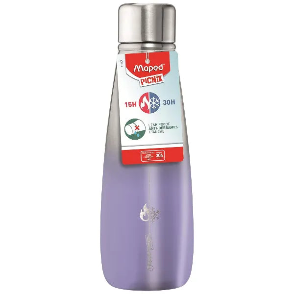 Maped - Picnik Stainless Steel Water Bottle - Purple - 500ml
