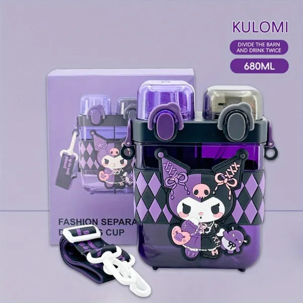 Lucky Kids Kuromi Double Drink Water Bottle – 680 ML