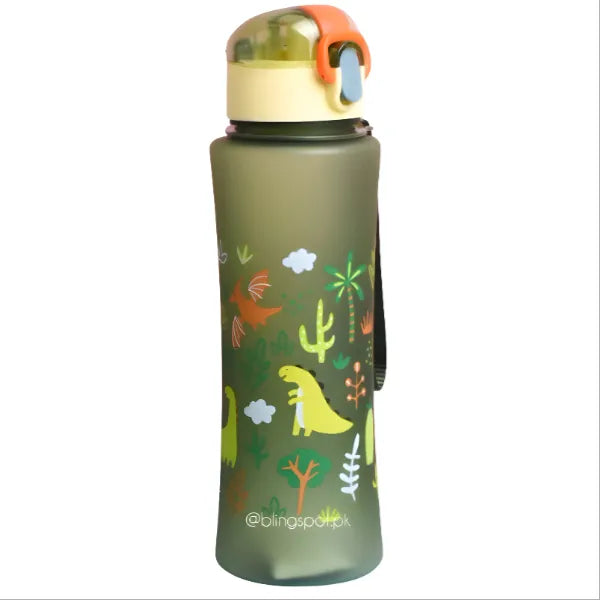 GIRL POWER Animal Theme Drinking Water Bottle For School Student-600 ML