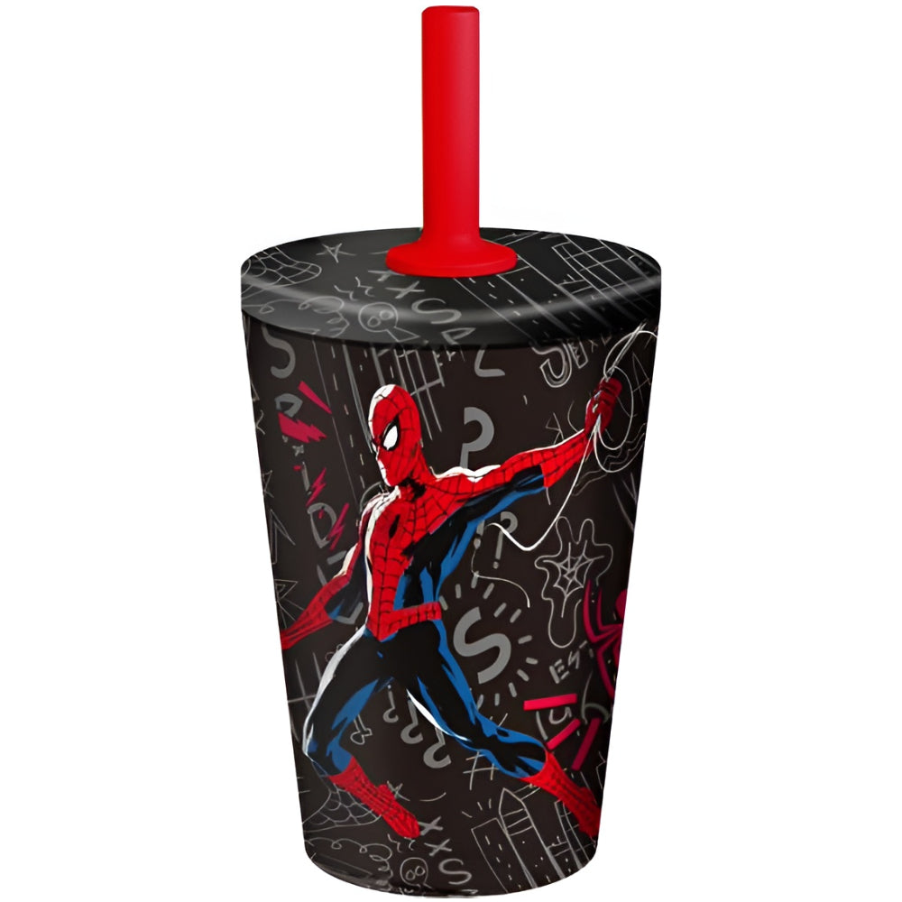 Stor Spider-Man Double-Wall Stainless Steel Water Bottle With Silicone Straw – 360Ml