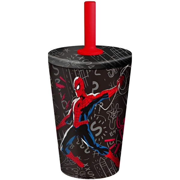 Stor Spider-Man Double-Wall Stainless Steel Water Bottle With Silicone Straw – 360Ml