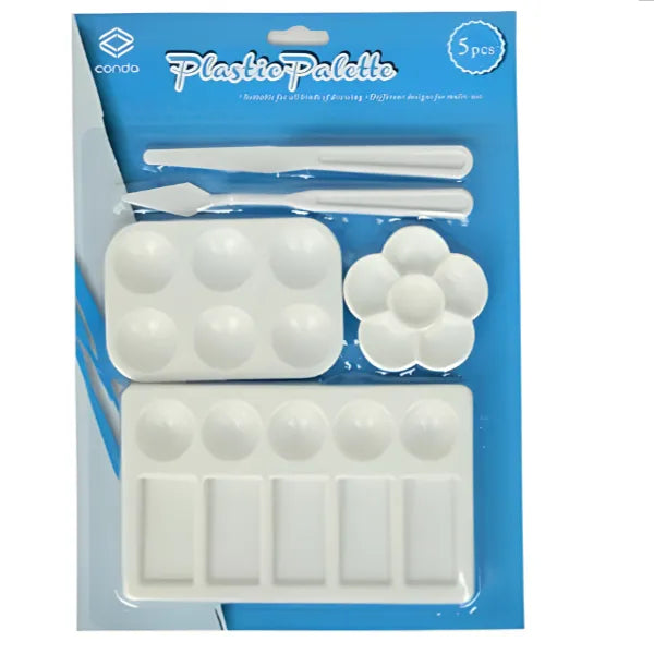 Conda Plastic Palette Knife Set 5Pc Assorted For Acrylic, Watercolor