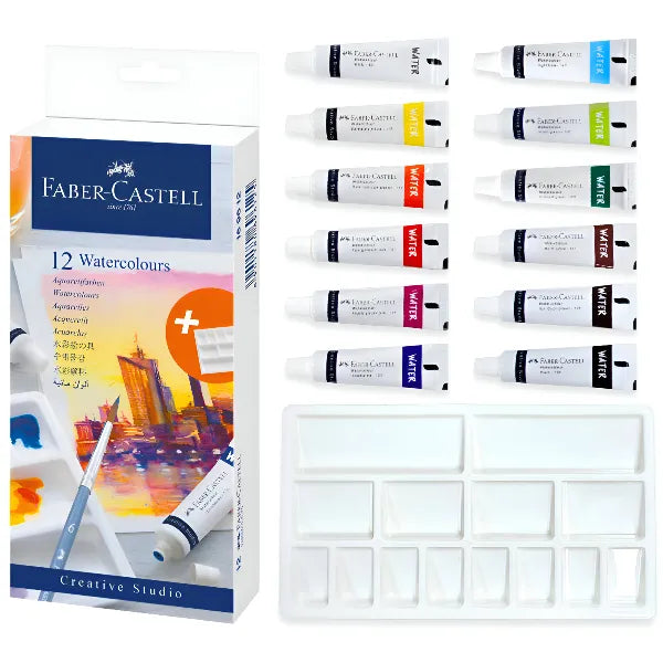 Faber-Castell Creative Studio Watercolors With Palette 9 ml Set of 12