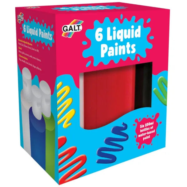 Galt Young Art Liquid Paints For Arts And Crafts Drawing And Painting-Pack Of 6 Colors