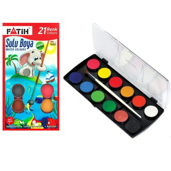 Fatih Sulu Boya Water Color With Brush-12 Colors (WCGS45)