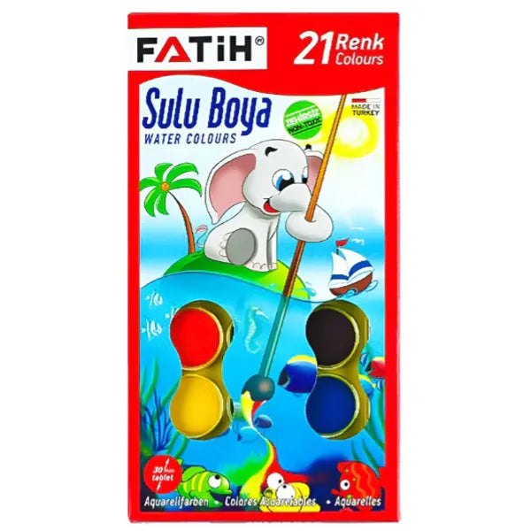 Fatih Sulu Boya Water Color With Brush-21 Colors (WCGS46)