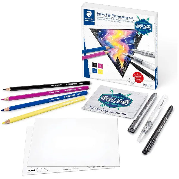 Staedtler 61 Djt1 Journey Design Watercolour Set with Zodiac Sign Design