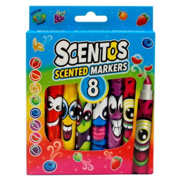 Scentos Scented Funny Face Markers -Pack Of 8 (WMFS21)