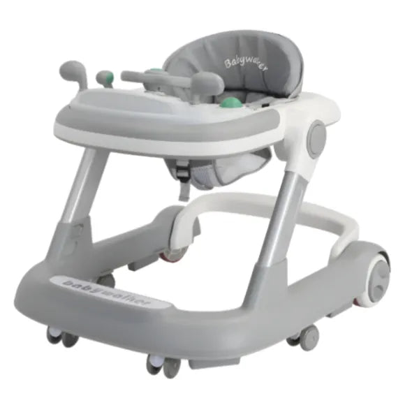 Adjustable Kids 4 In 1 Baby Walker With Music-Grey