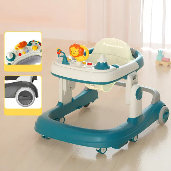 Height Adjustable 2 in 1 Baby Walker- Green (WRh60)