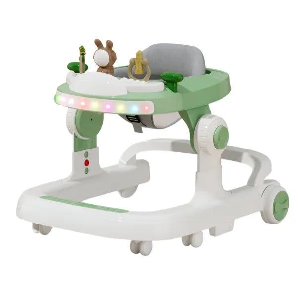 Adjustable Rotating  Baby Walker with Light And Music and Swivel Wheels-Green