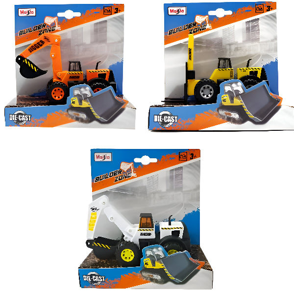 Maisto Fresh Metal Build Zone Die-Cast Construction Vehicle – Assorted 1-Piece Toy for Kids