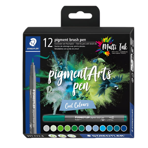 Staedtler Pigment Arts Brush Pen-Assorted Cool Colours