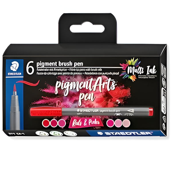 Staedler Pigment Brush Pen Pack (Pack Of 6) - Basic Colours