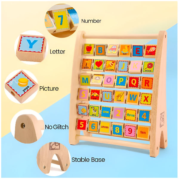 Hape Alphabet Abacus – Wooden Counting & Learning Toy for Kids