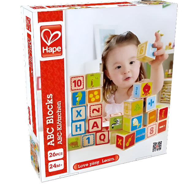 Hape ABC Wooden Blocks – Educational Alphabet Toy for Kids